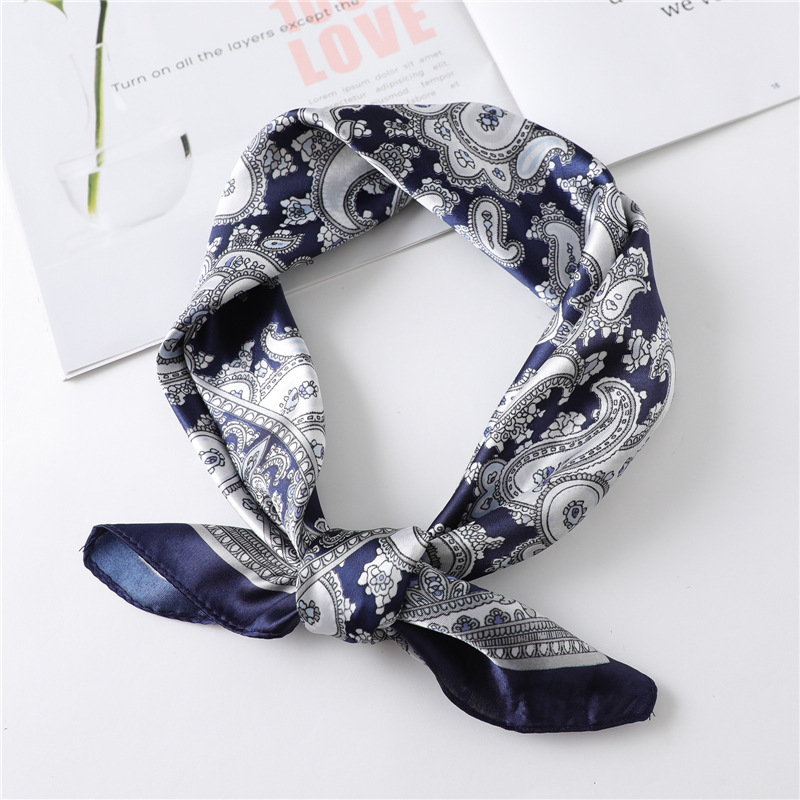 Face Scarf Mask - 60cm Luxury Square Silk Scarf For