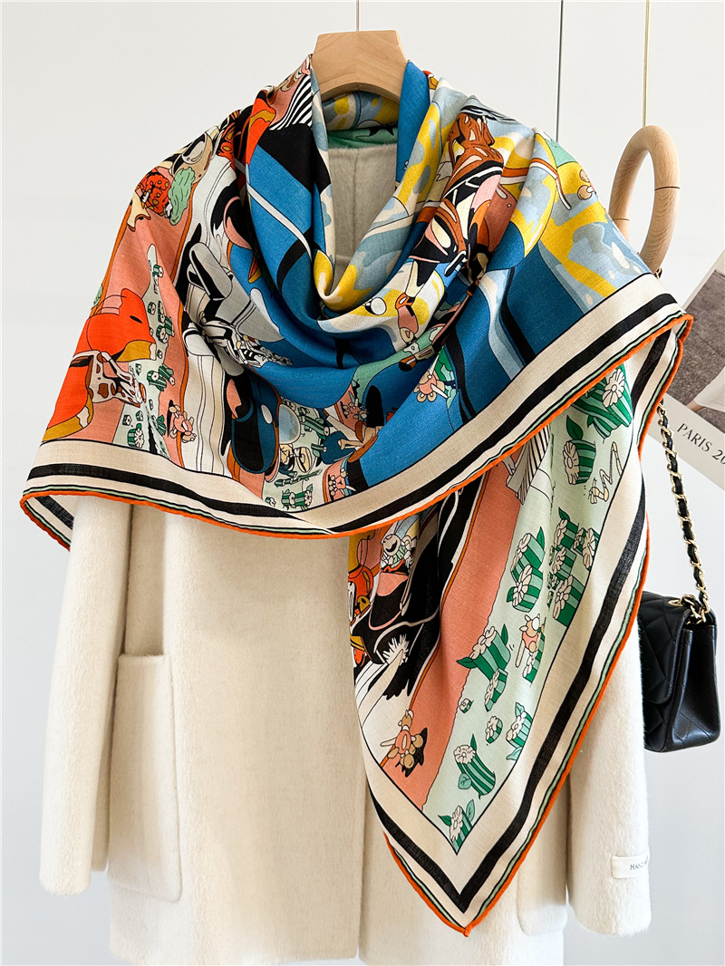 Pashmina Wrap Large - Luxury Designer Wool Silk Scarf Women
