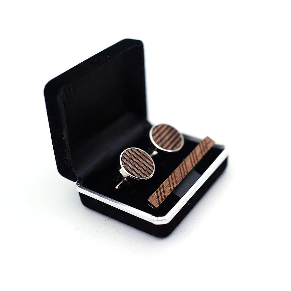 Gỗ Chất Lượng Cao Khuy Áo Khoá - đánh giá và giá Tie Bar Set Gift