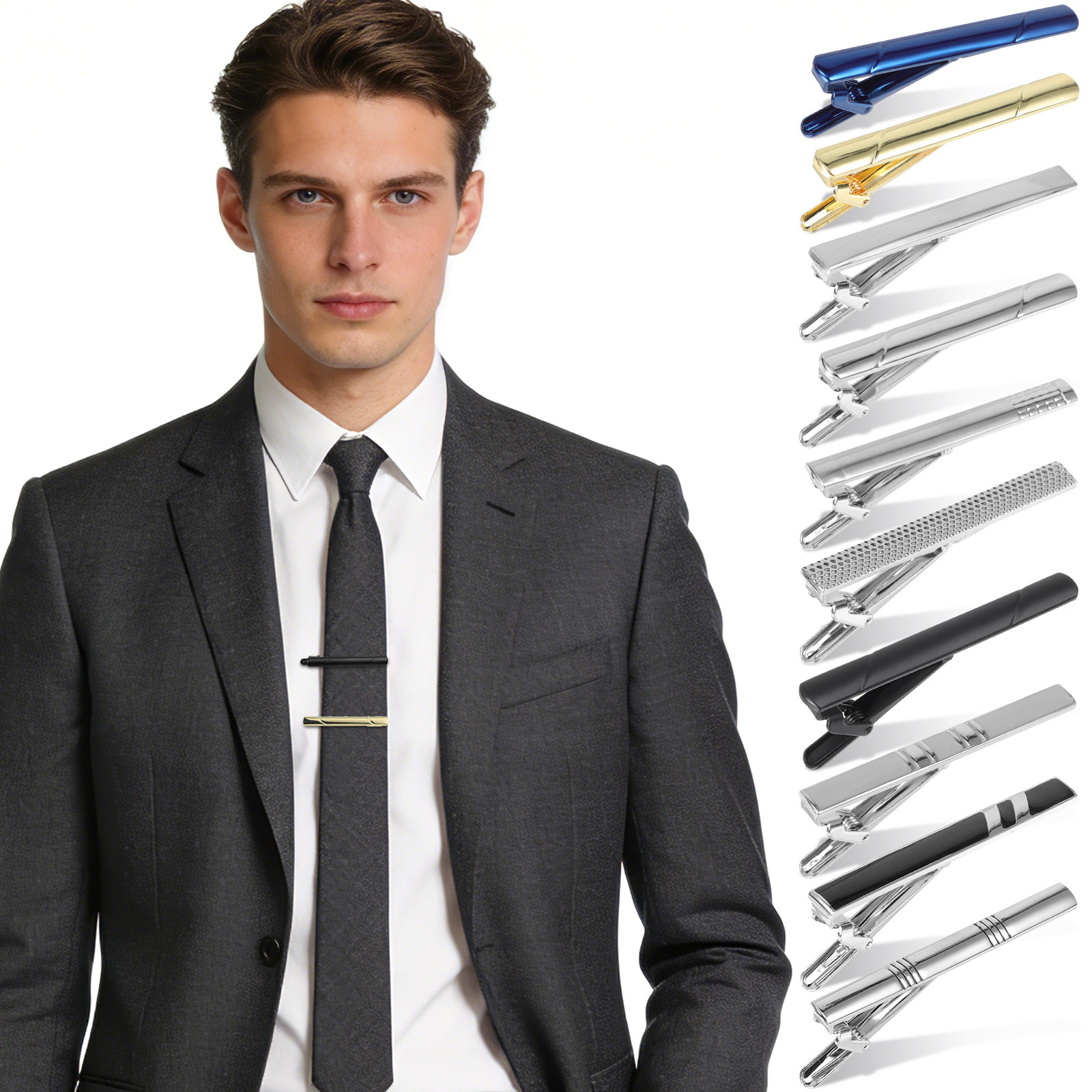 10Pcs Business Tie Clips for M - đánh giá và giá Tie Bar Set Gift