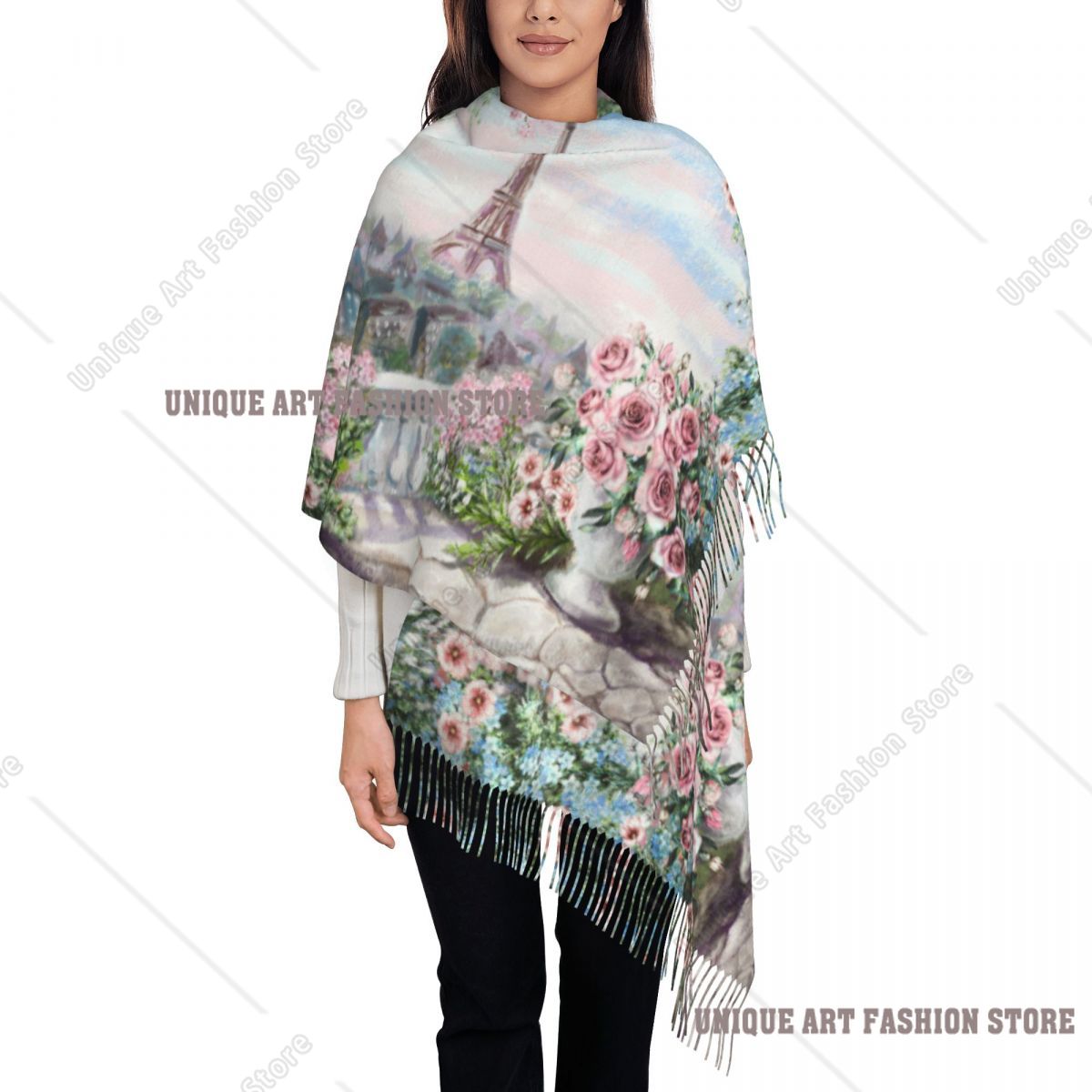 Oil Painting France Paris Eiff - đánh giá và giá Pashmina Wrap Large