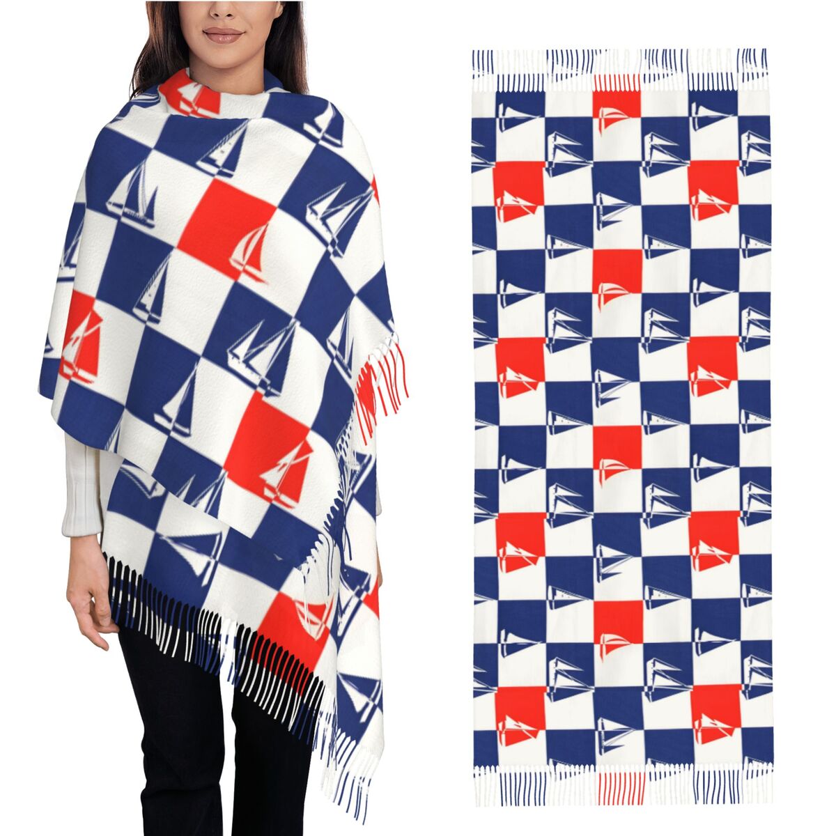 Sailing Ship Ocean Scarf Fall  - đánh giá và giá Pashmina Wrap Large