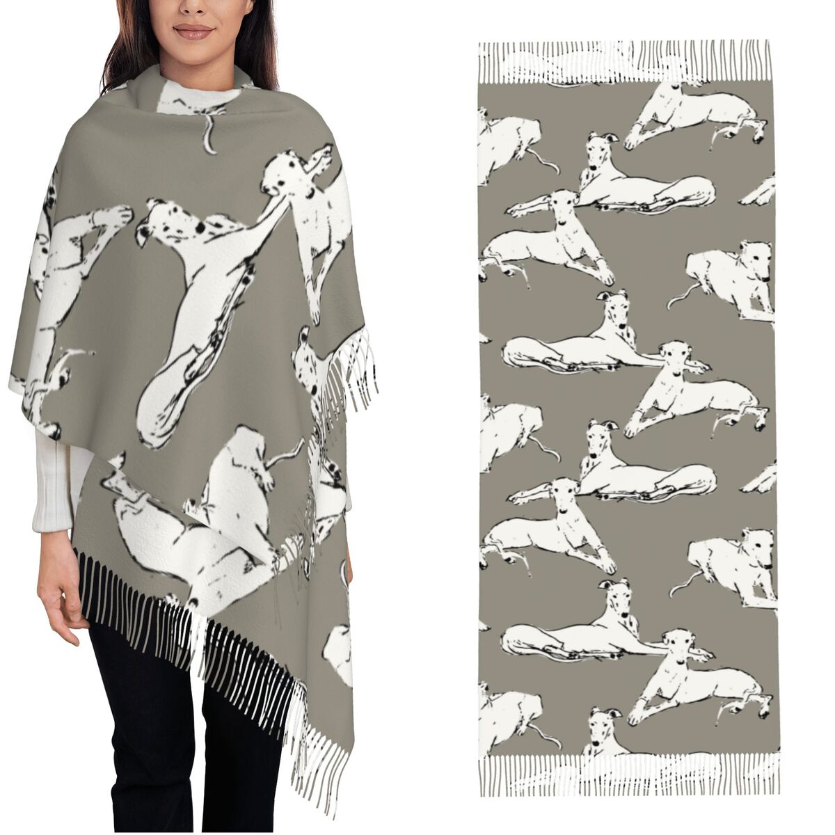 Relaxing Greyhound Whippet Sca - đánh giá và giá Pashmina Wrap Large