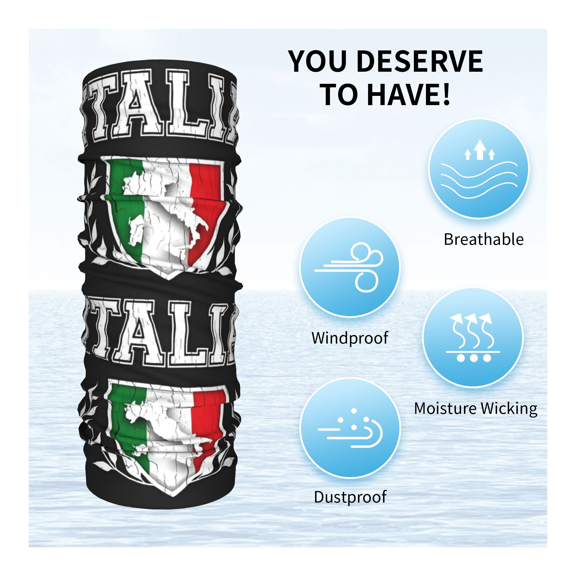 Custom Italy Flag Bandana Neck - đánh giá và giá Neck Warmer Tube