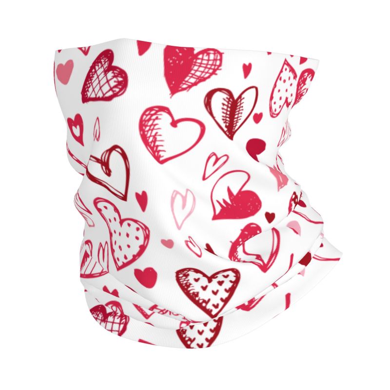 Pink Red Love Hearts Bandana N - đánh giá và giá Neck Warmer Tube