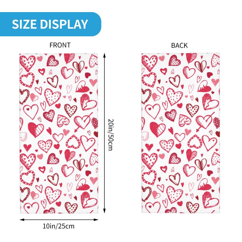 Pink Red Love Hearts Bandana N - đánh giá và giá Neck Warmer Tube