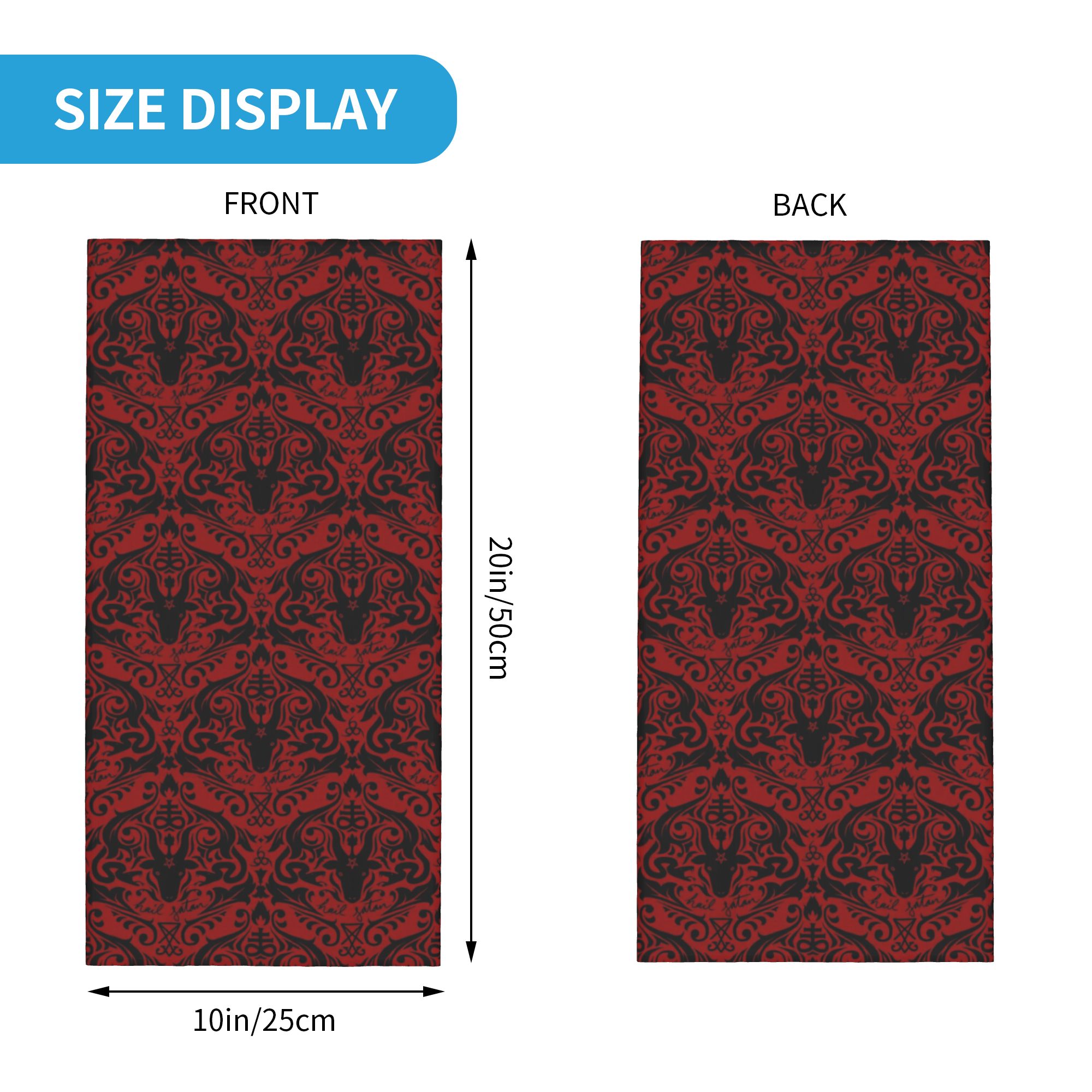 Baphomet Damask Hail Satan Bla - đánh giá và giá Neck Warmer Tube
