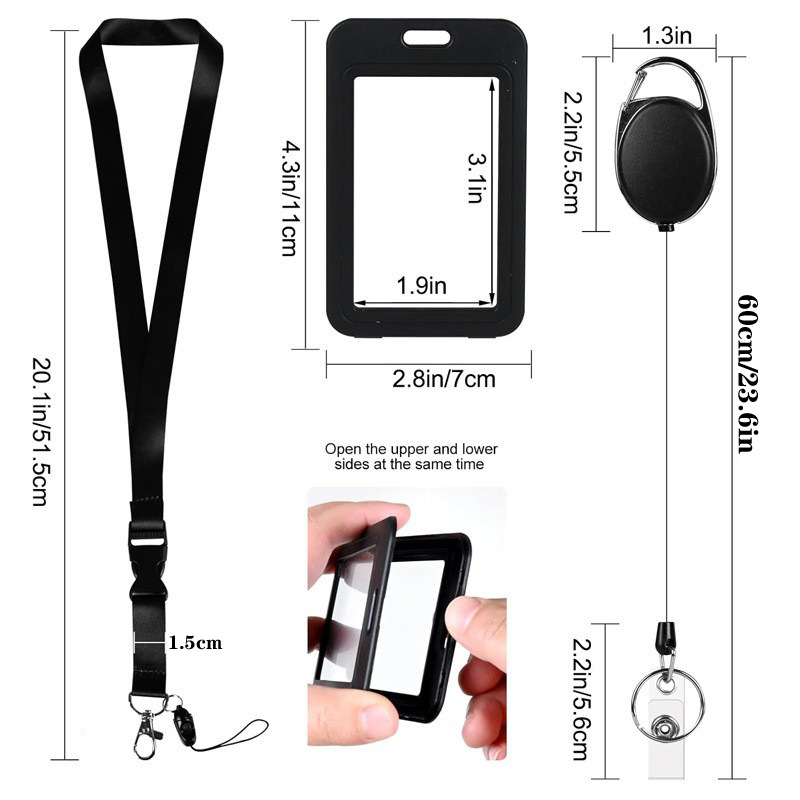 3PCS Plastic Badge Employee Ba - đánh giá và giá Lanyard Badge Holder
