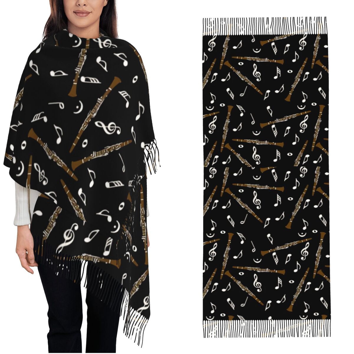 Womens Scarf with Tassel Clari - đánh giá và giá Pashmina Wrap Large