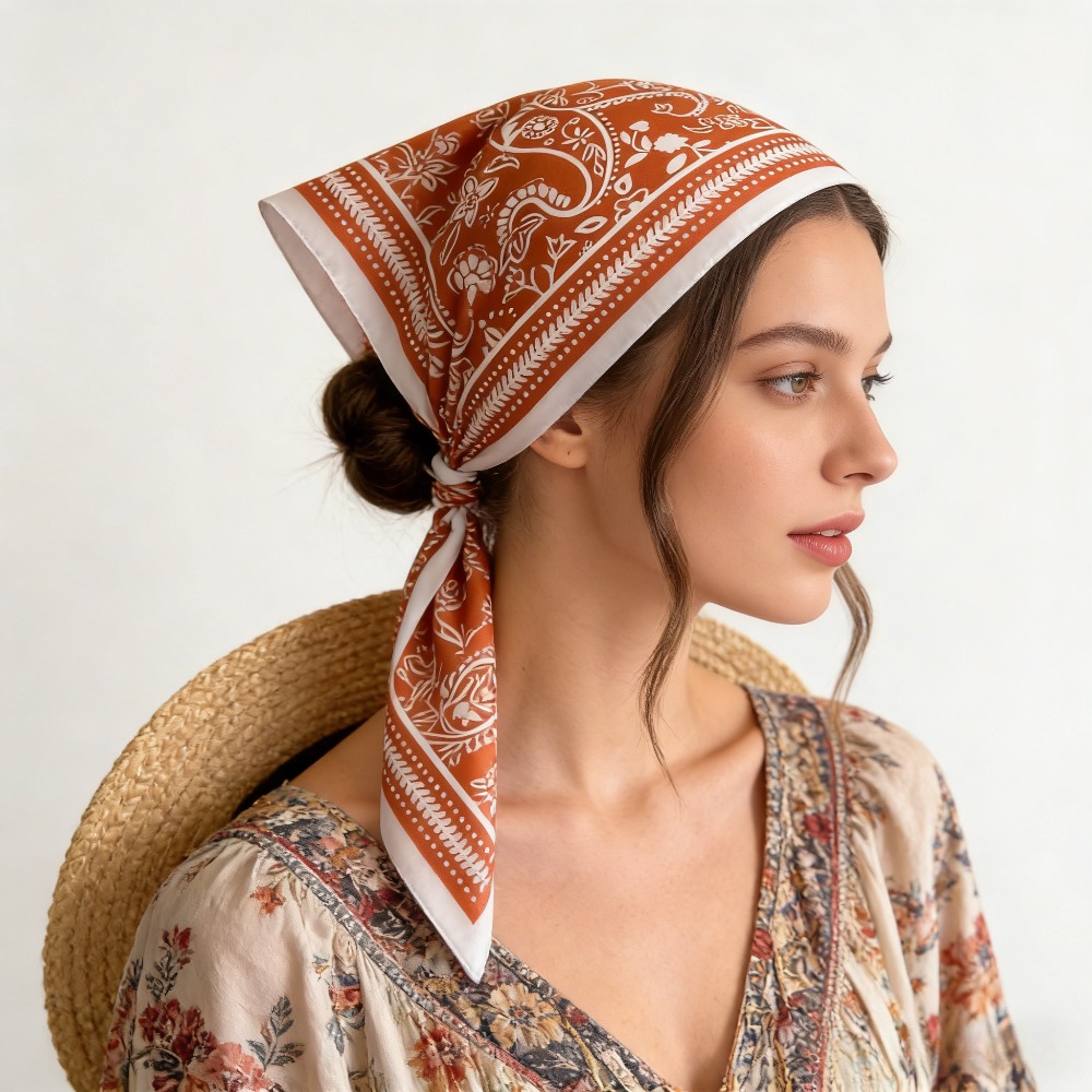 1Pc cashew print fashion silk  - đánh giá và giá Scarf Silk Square