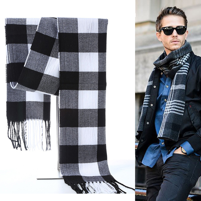 Mùa Đông Nam Khăn Kẻ Sọc Sọc K - đánh giá và giá Muffler Men Wool