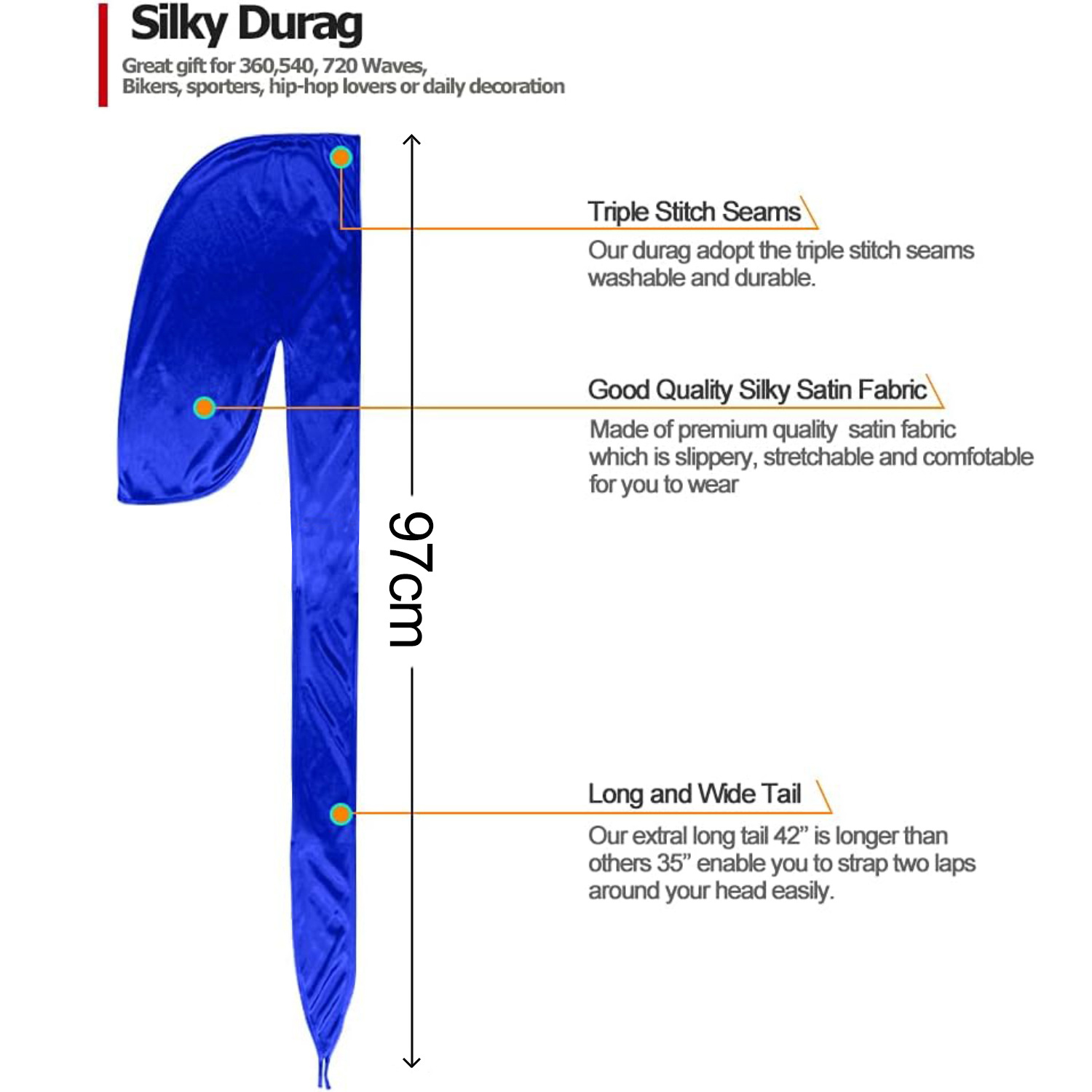 Men Satin Breathable Silky Dur - đánh giá và giá Bandana Doo Rag