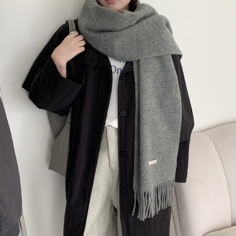 Korean Version Chic Solid Tass - đánh giá và giá Muffler Men Wool