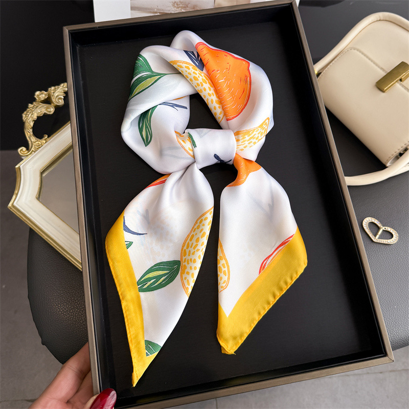 2026 New Fruit Print Silk Squa - đánh giá và giá Ascot Neck Scarf