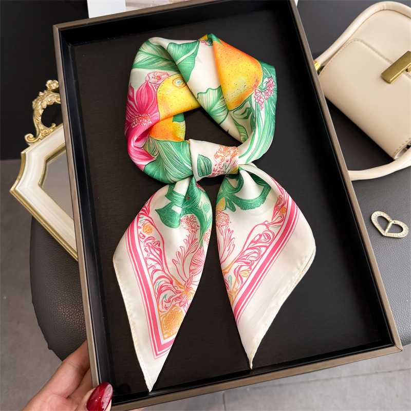 2026 New Fruit Print Silk Squa - đánh giá và giá Ascot Neck Scarf