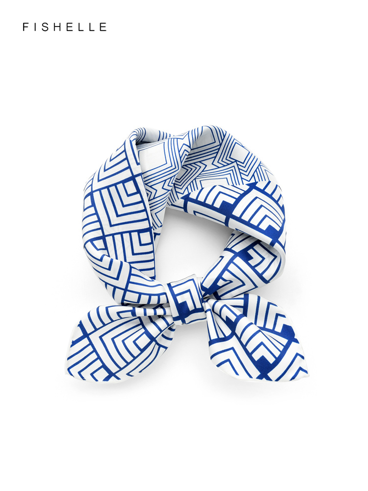 Geometric printed real silk tw - đánh giá và giá Scarf Silk Square