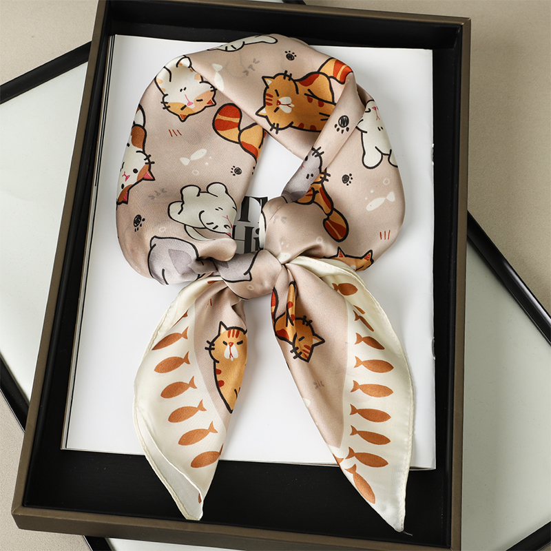 Luxury Silk Shawl Fat Cat Squa - đánh giá và giá Scarf Silk Square