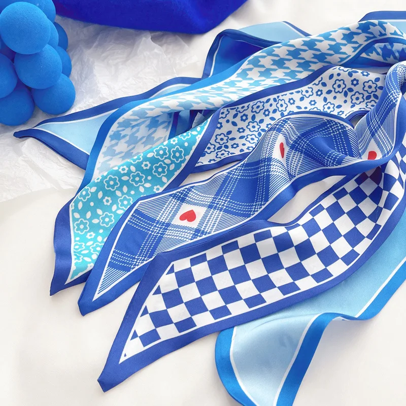 Klein blue silk scarf new chec - đánh giá và giá Bandana Cotton