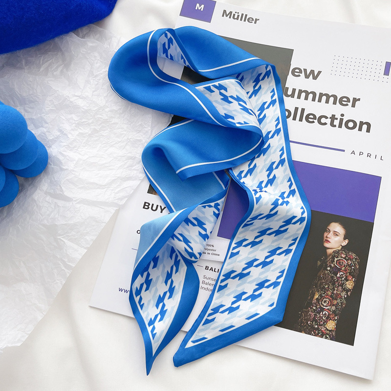 Klein blue silk scarf new chec - đánh giá và giá Bandana Cotton