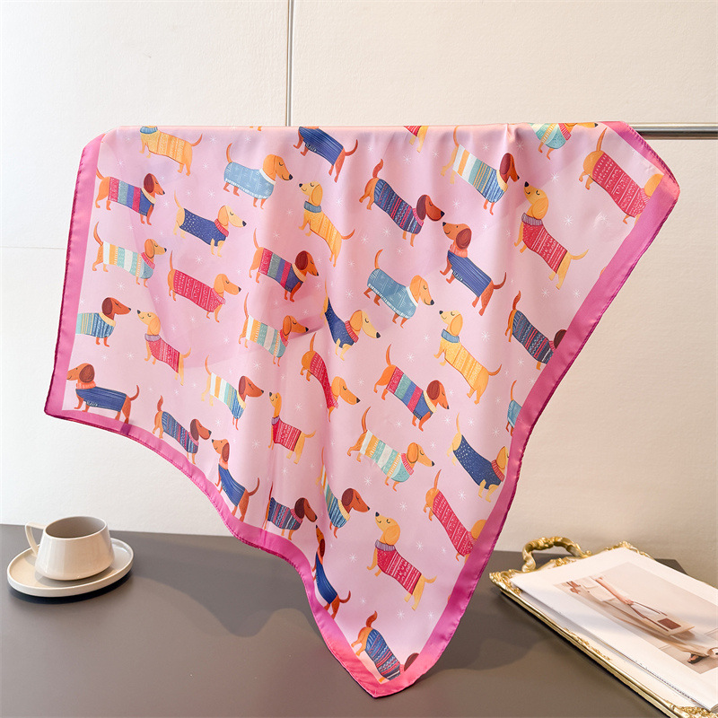 Ladies Cotton Dog Printed Squa - đánh giá và giá Bandana Cotton